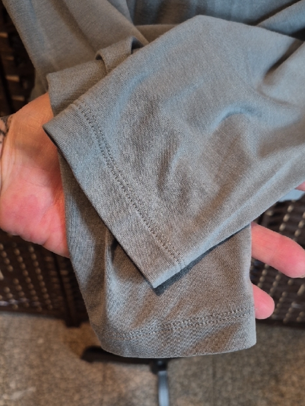 Athleta Light Blue Long Sleeve Draped Crossover Tee - Picture 6 of 8